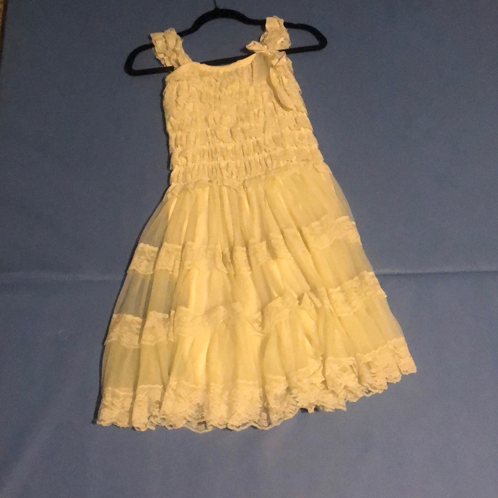 White ruffle lace dress
